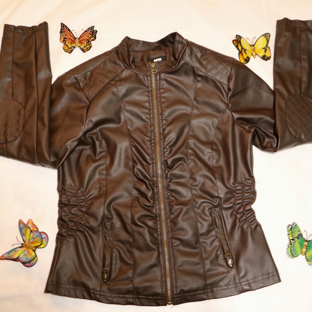 Ruffled Leather Jacket